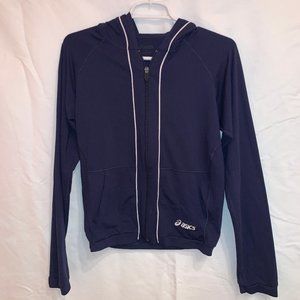 Asics Navy Warm Up Jacket with Hood